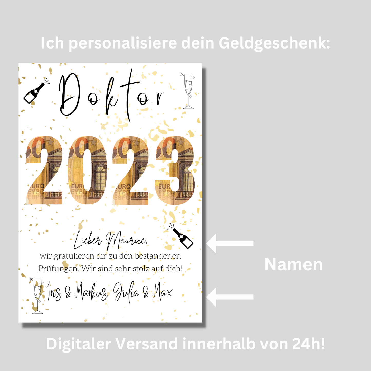 Geschenkidee Doktor personalisert Abschlussgeschenk Prüfung zum Downloaden