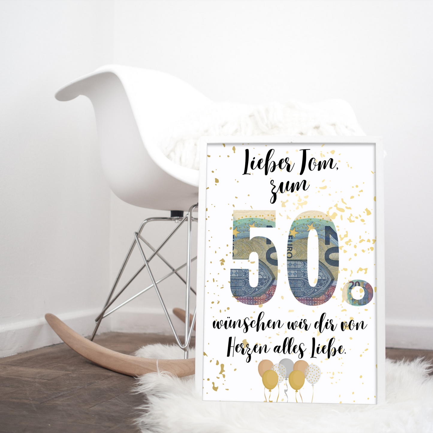 Geldgeschenk Geschenkidee zum Geburtstag personalisiert für den 20. 30. 40. 50. 60. 70. 80. zum Downloaden