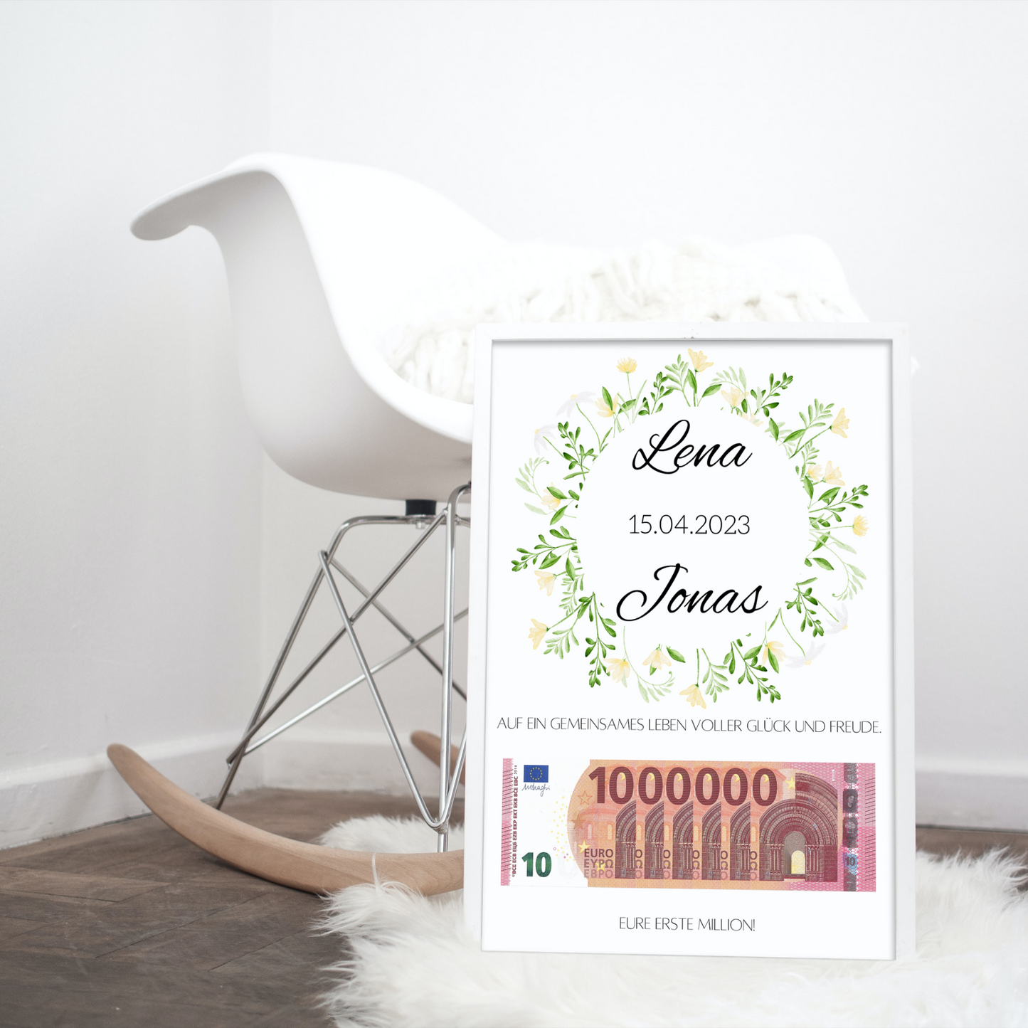 Geschenkidee Hochzeit personalisiert Geschenk erste Million