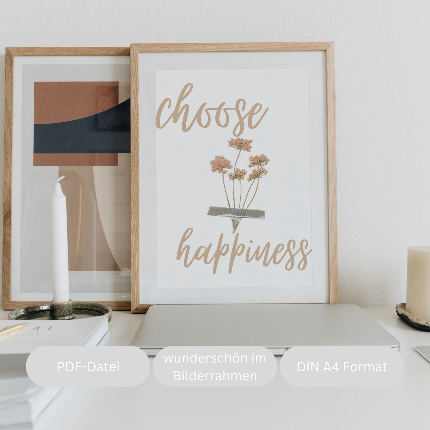 choose happiness 1 Poster zum Download, Wanddeko für Schlafzimmer Wohnzimmer Küche Bad