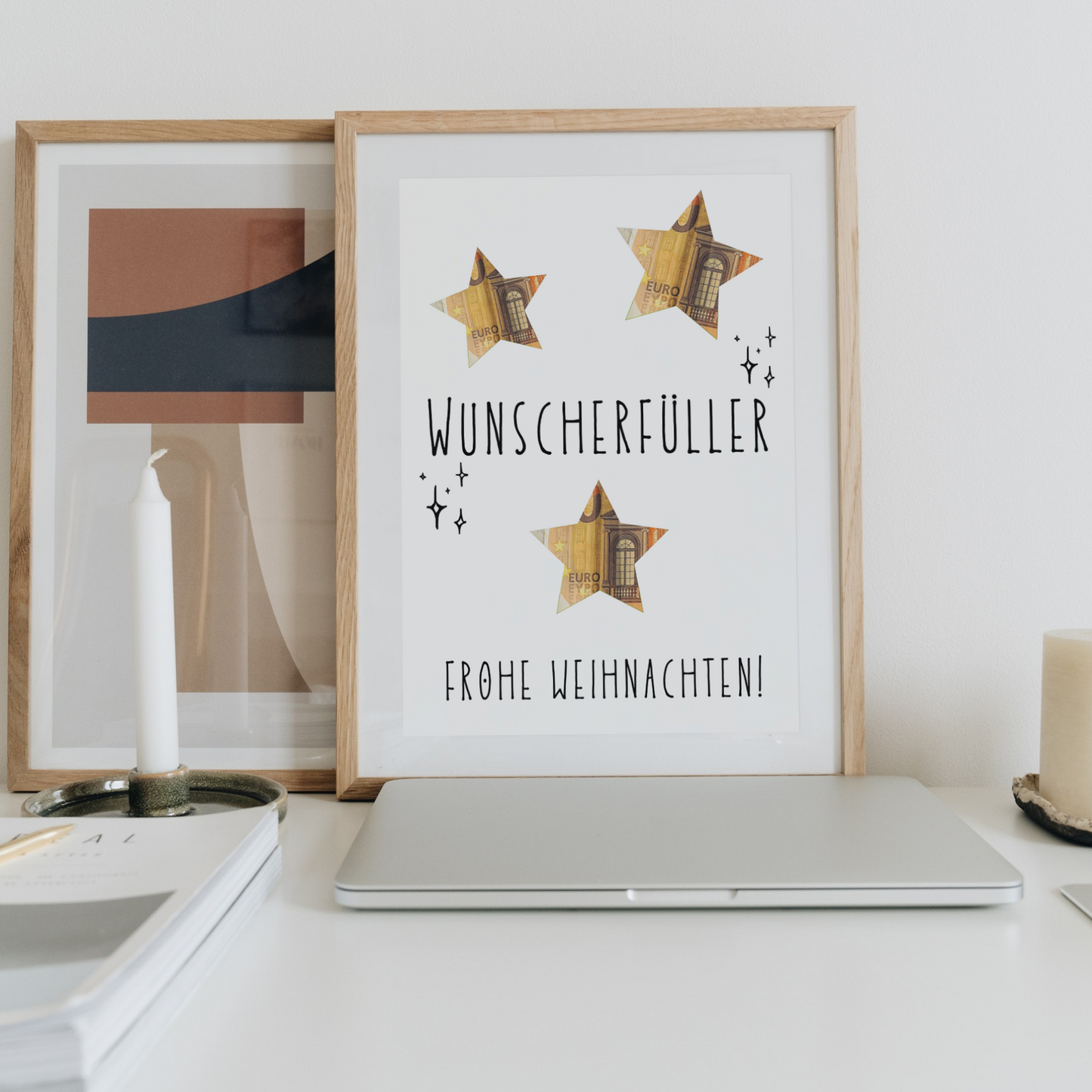 Weihnachtsgeschenk Wunscherfüller Geldgeschenk mit Sternen, Geschenk für Weihnachten zum Ausdrucken für Bilderrahmen, PDF Datei