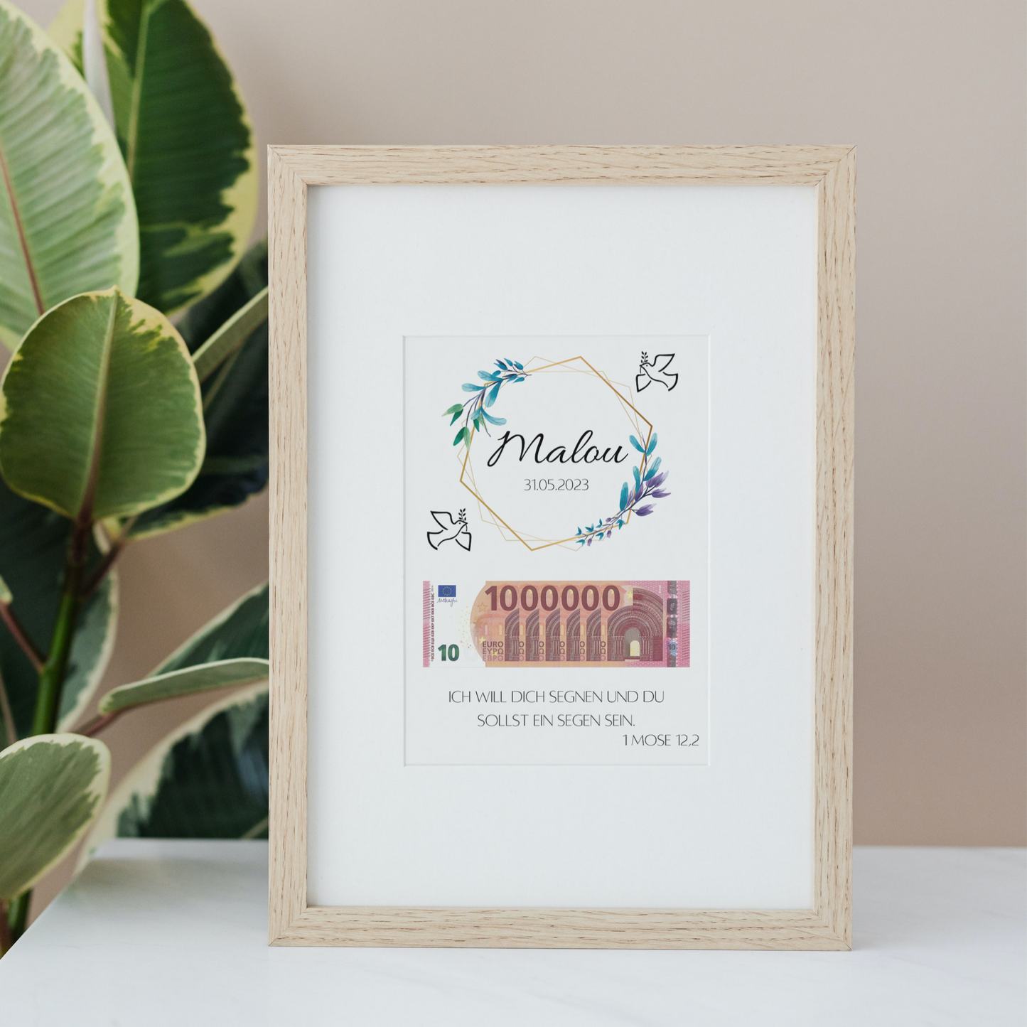 Geschenkidee Taufe Kommunion Konfirmation personalisiert Geschenk erste Million