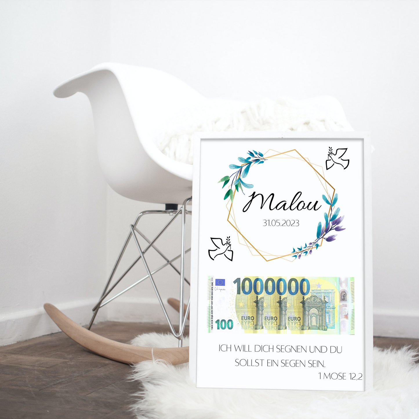 Geschenkidee Taufe Kommunion Konfirmation personalisiert Geschenk erste Million