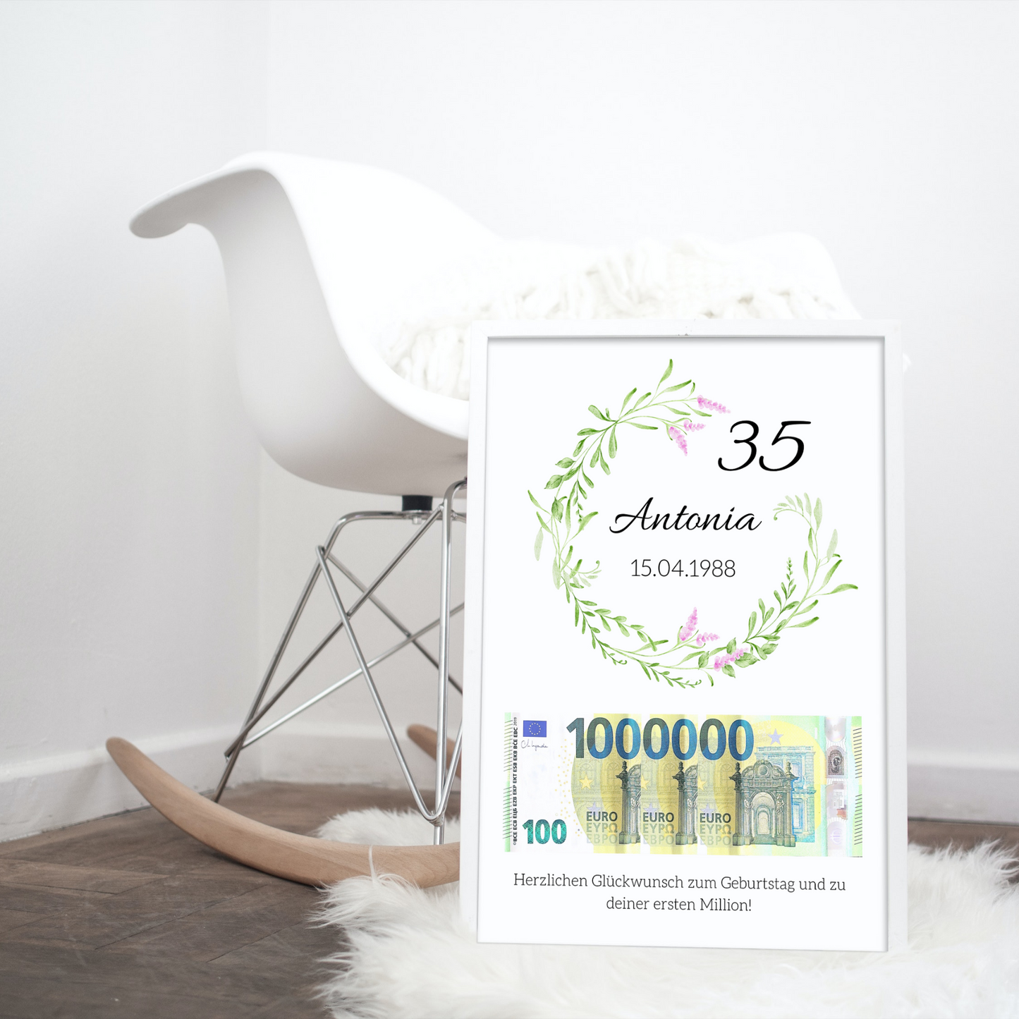 Geschenkidee Geburtstag personalisiert 20 30 40 50 60 70 80 Geschenk erste Million