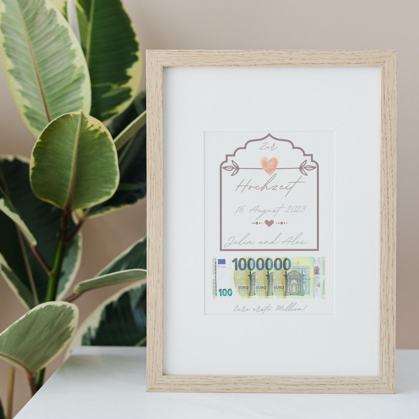 Geschenkidee Hochzeit personalisiert Geschenk erste Million