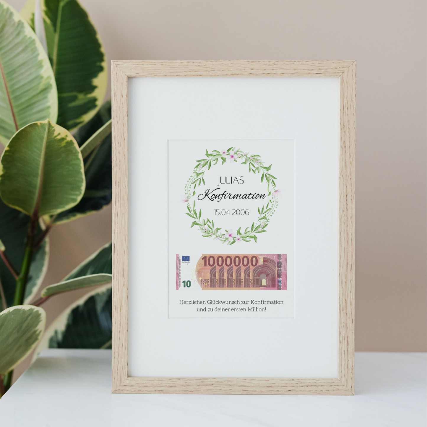 Geschenkidee Taufe Kommunion Konfirmation personalisiert Geschenk erste Million
