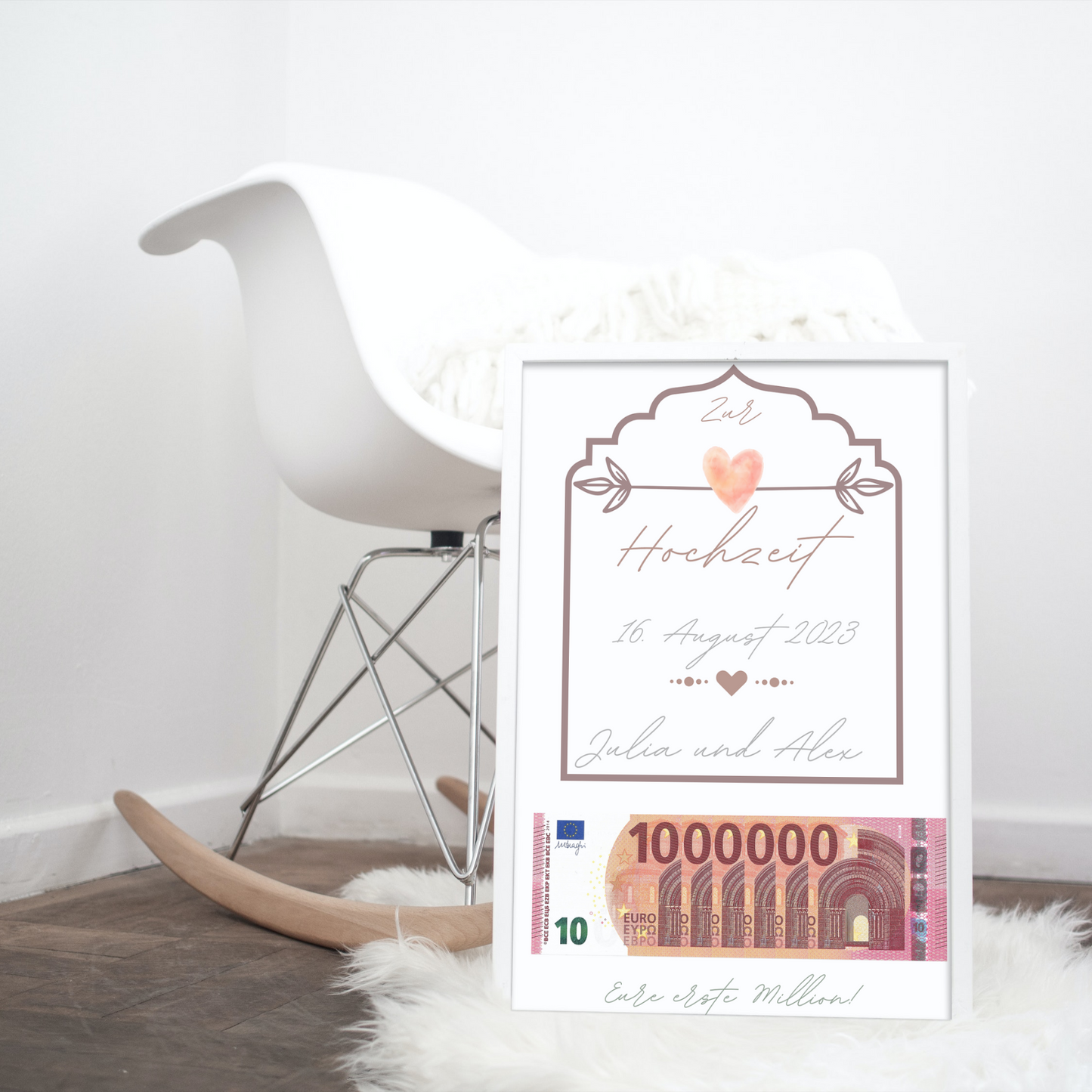 Geschenkidee Hochzeit personalisiert Geschenk erste Million