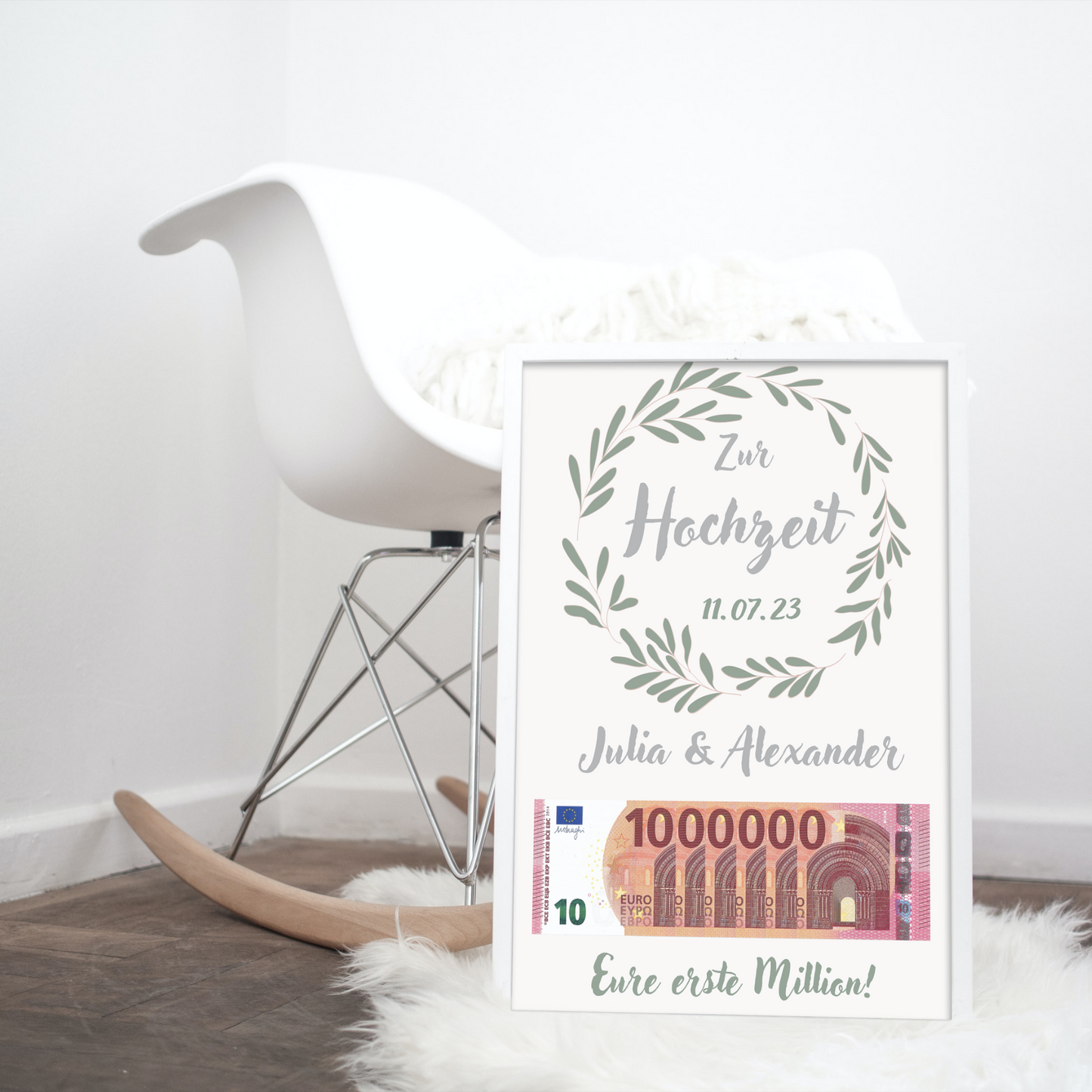 Geschenkidee Hochzeit personalisiert Geschenk erste Million