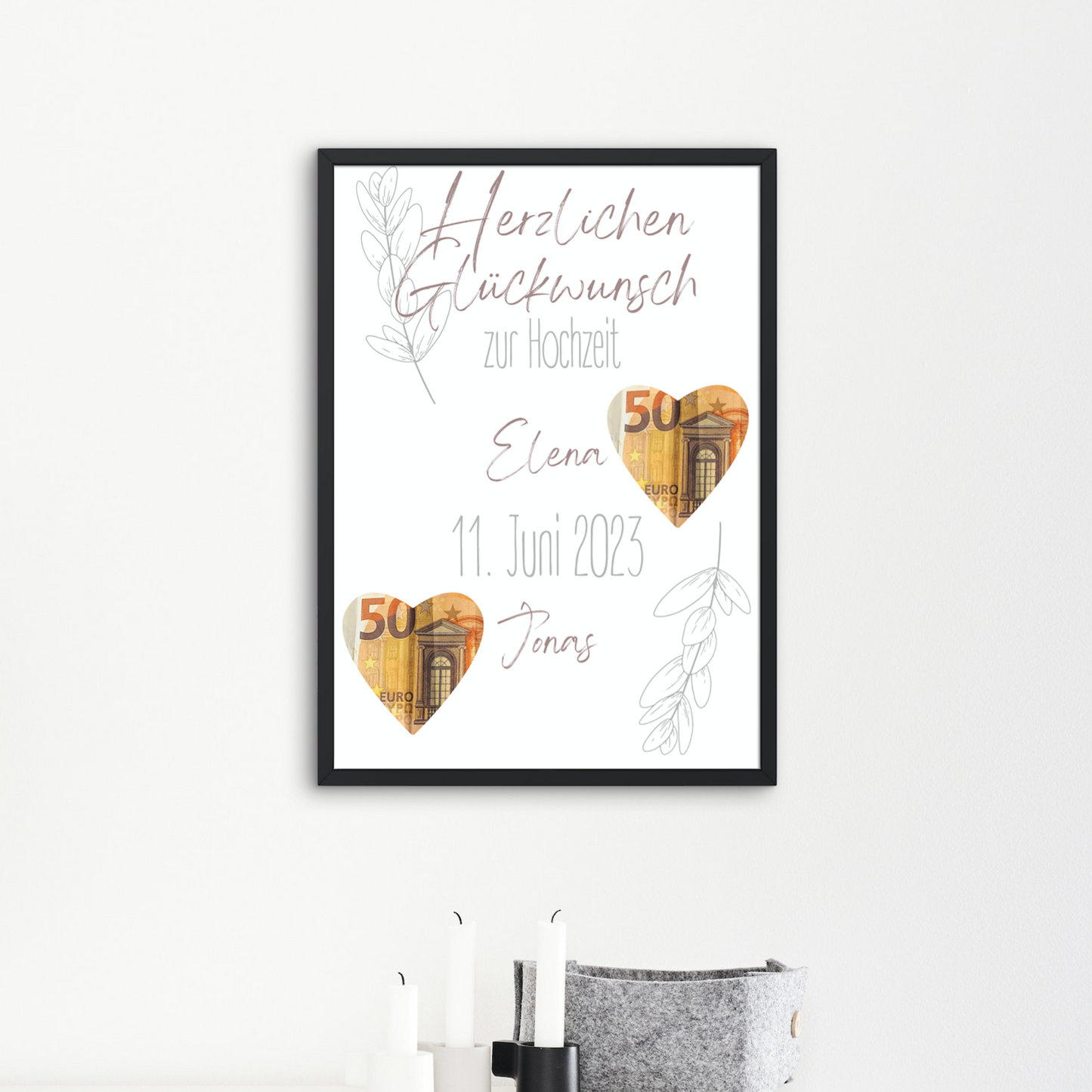 Geschenkidee Hochzeit personalisiert Geschenk von Herzen