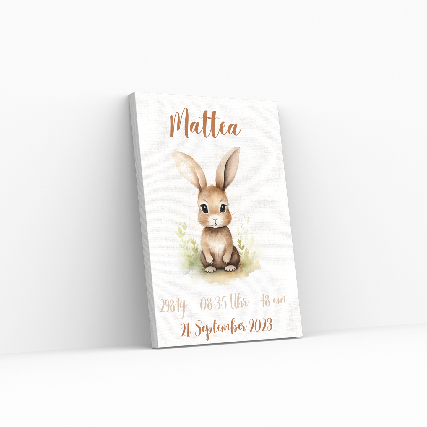 Geschenkidee Baby Kind Hase personalisiert zum Downloaden und Ausdrucken