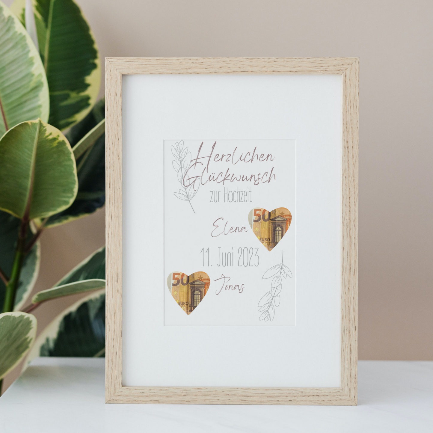 Geschenkidee Hochzeit personalisiert Geschenk von Herzen