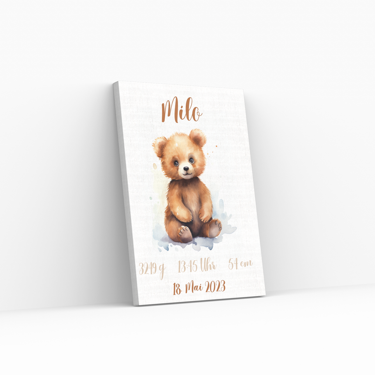 Geschenkidee Baby Kind Bär personalisiert zum Ausdrucken