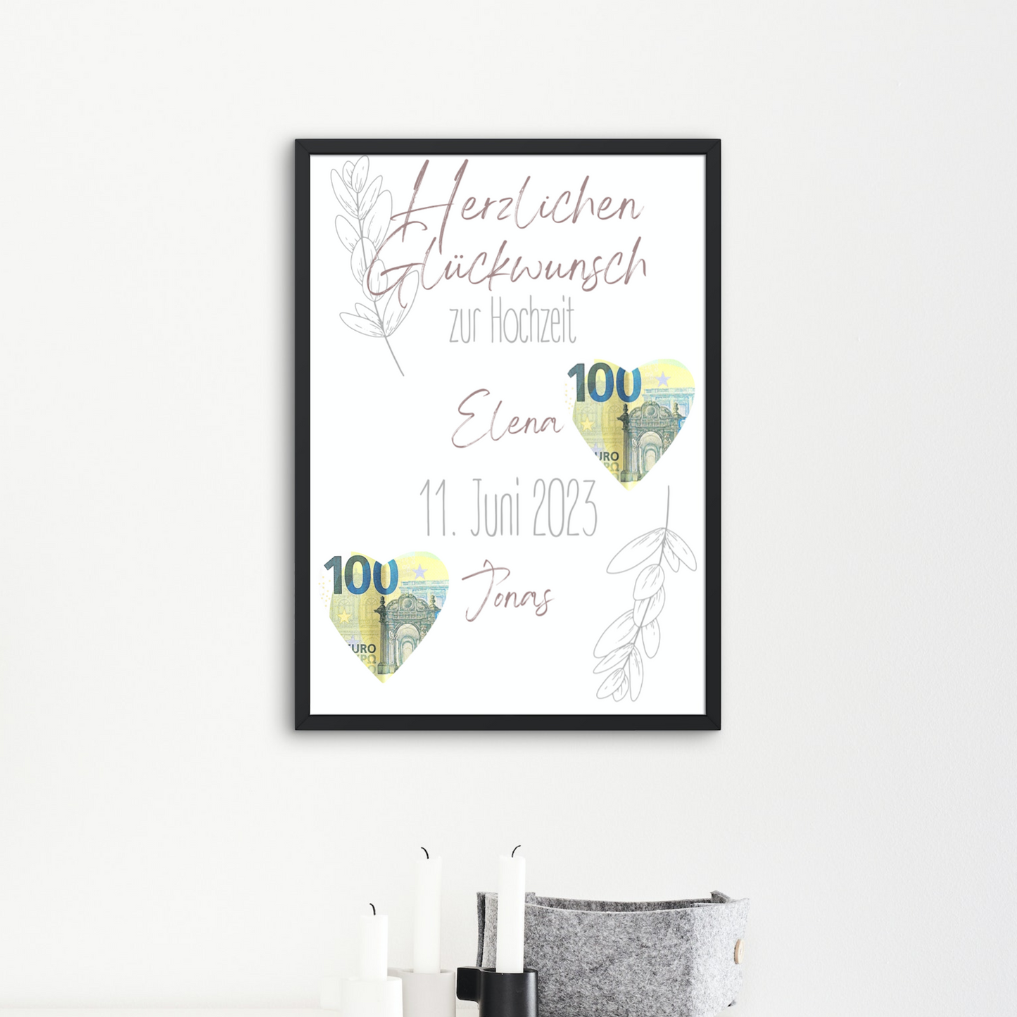 Geschenkidee Hochzeit personalisiert Geschenk von Herzen
