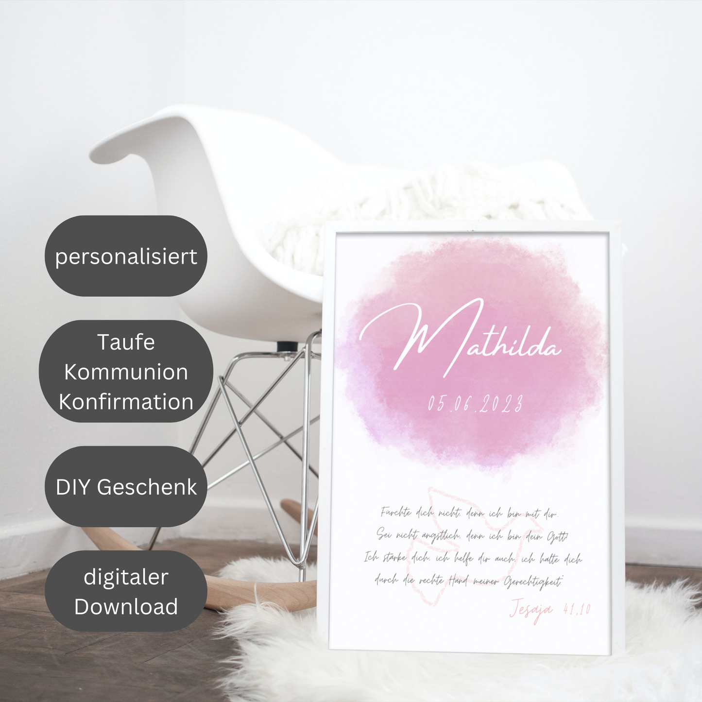 Geschenkidee Taufe, Kommunion, Konfirmation personalisiert Geschenk