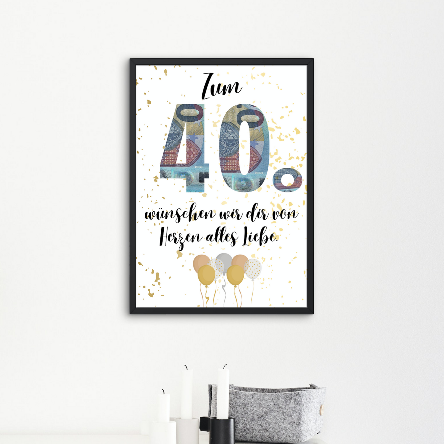 Geschenkidee Geldgeschenk 40. Geburtstag zum Downloaden