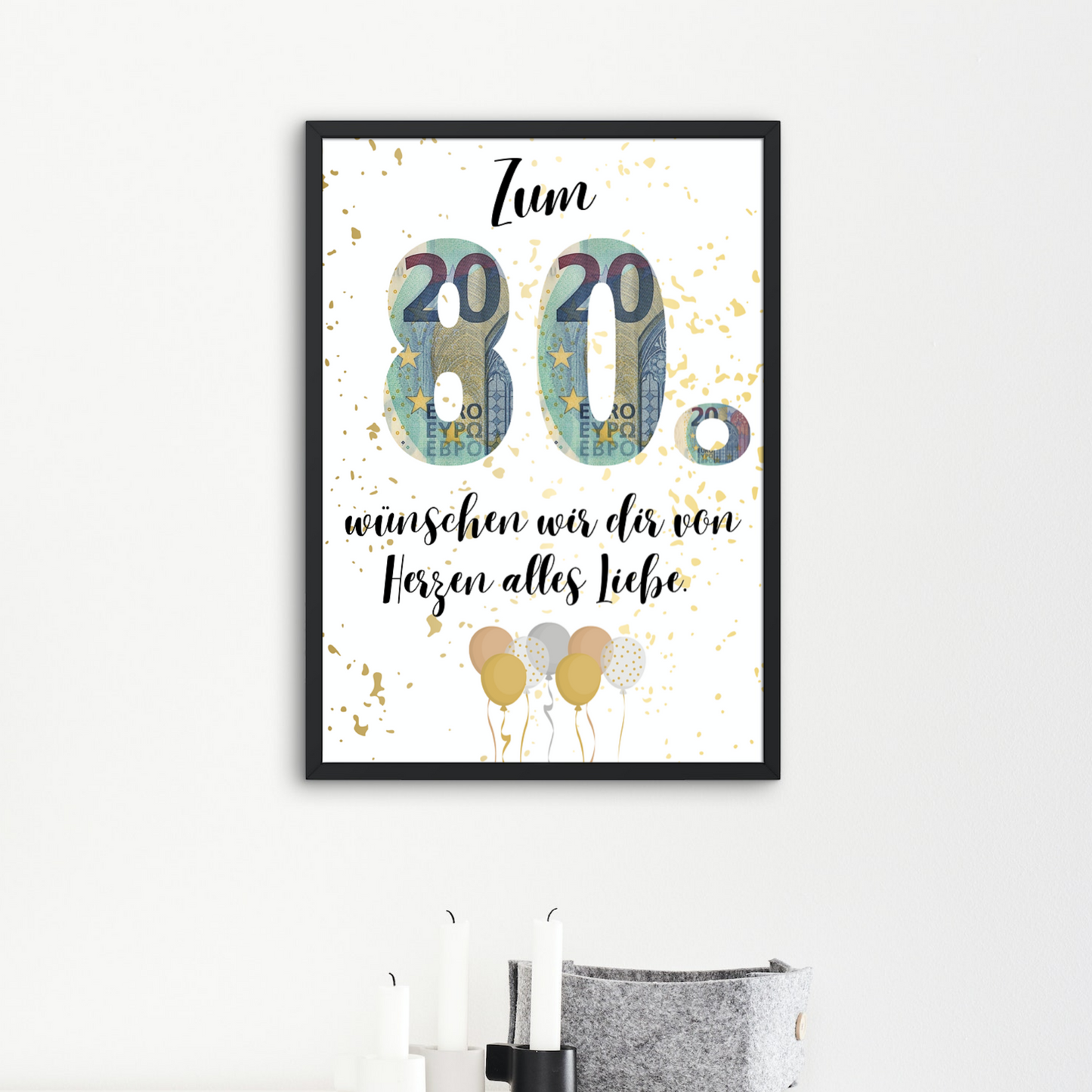 Geschenkidee Geldgeschenk für den 80. Geburtstag zum Downloaden