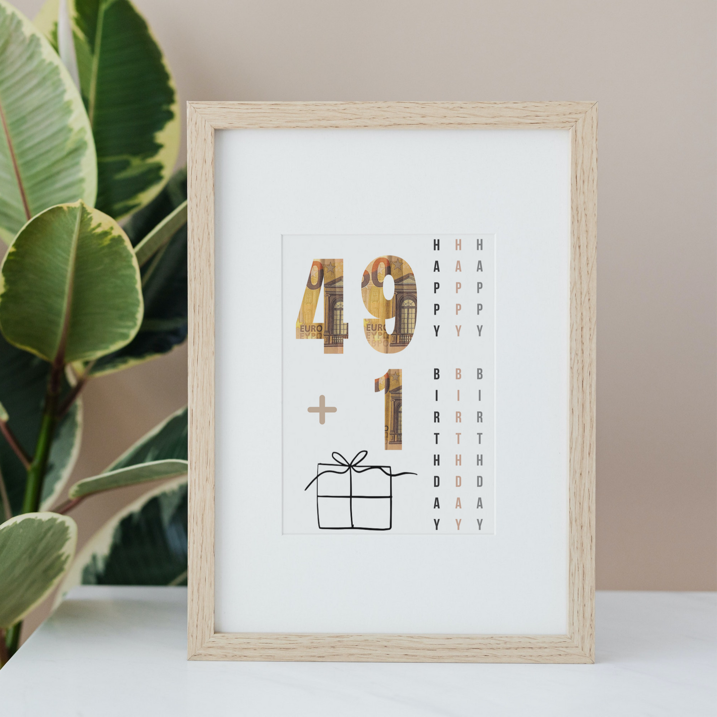 Geschenkidee Geldgeschenk 50. Geburtstag zum Downloaden