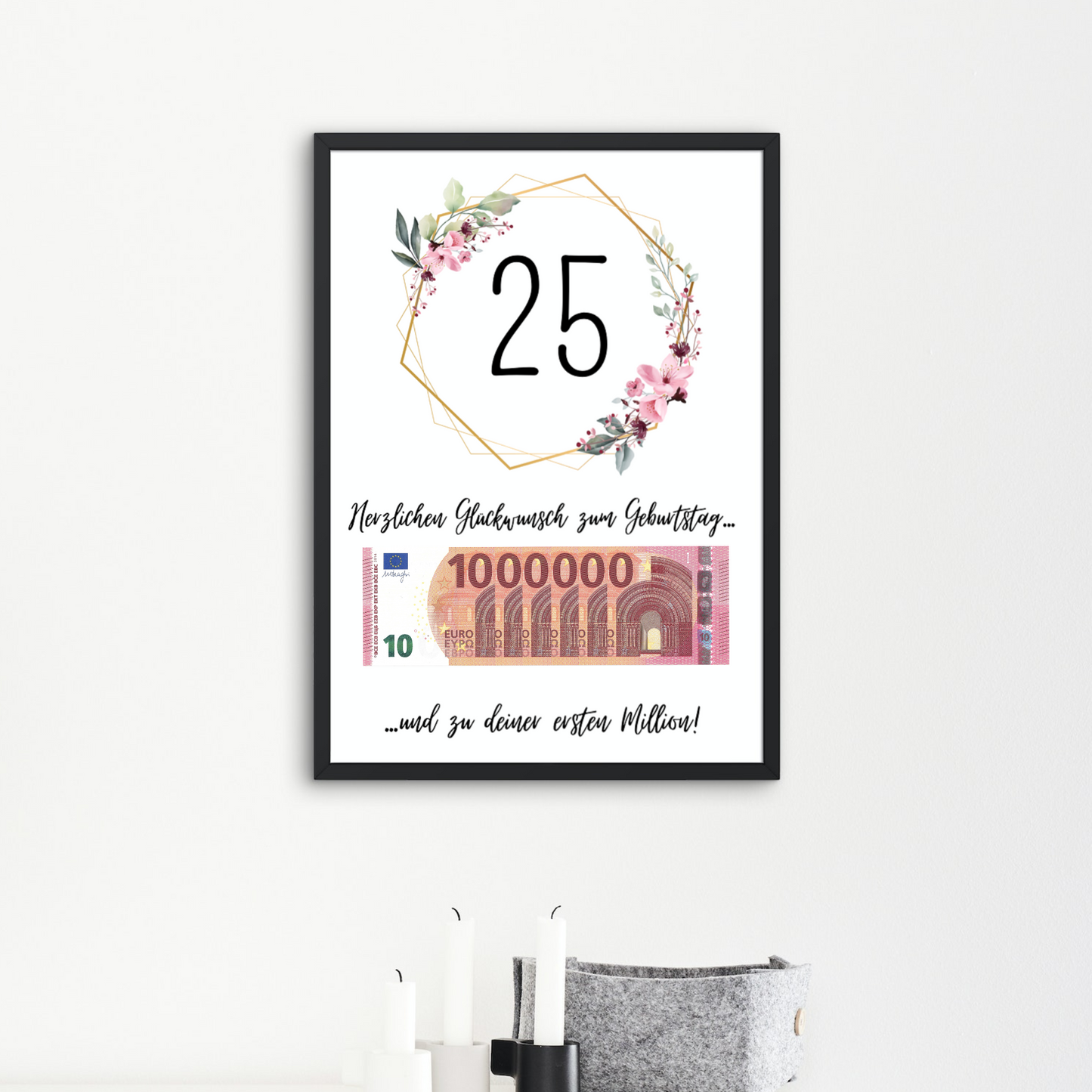 Geschenkidee 25. Geburtstag Erste Million zum Downloaden