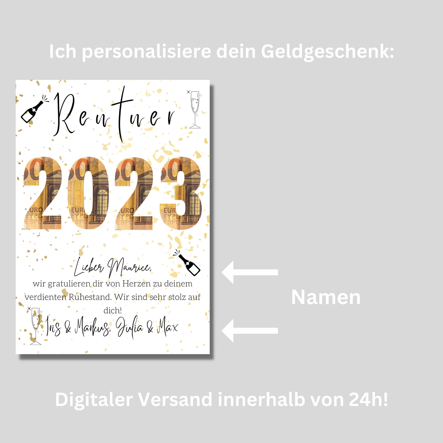 Geschenkidee Rentner personalisert Ruhestand Prüfung