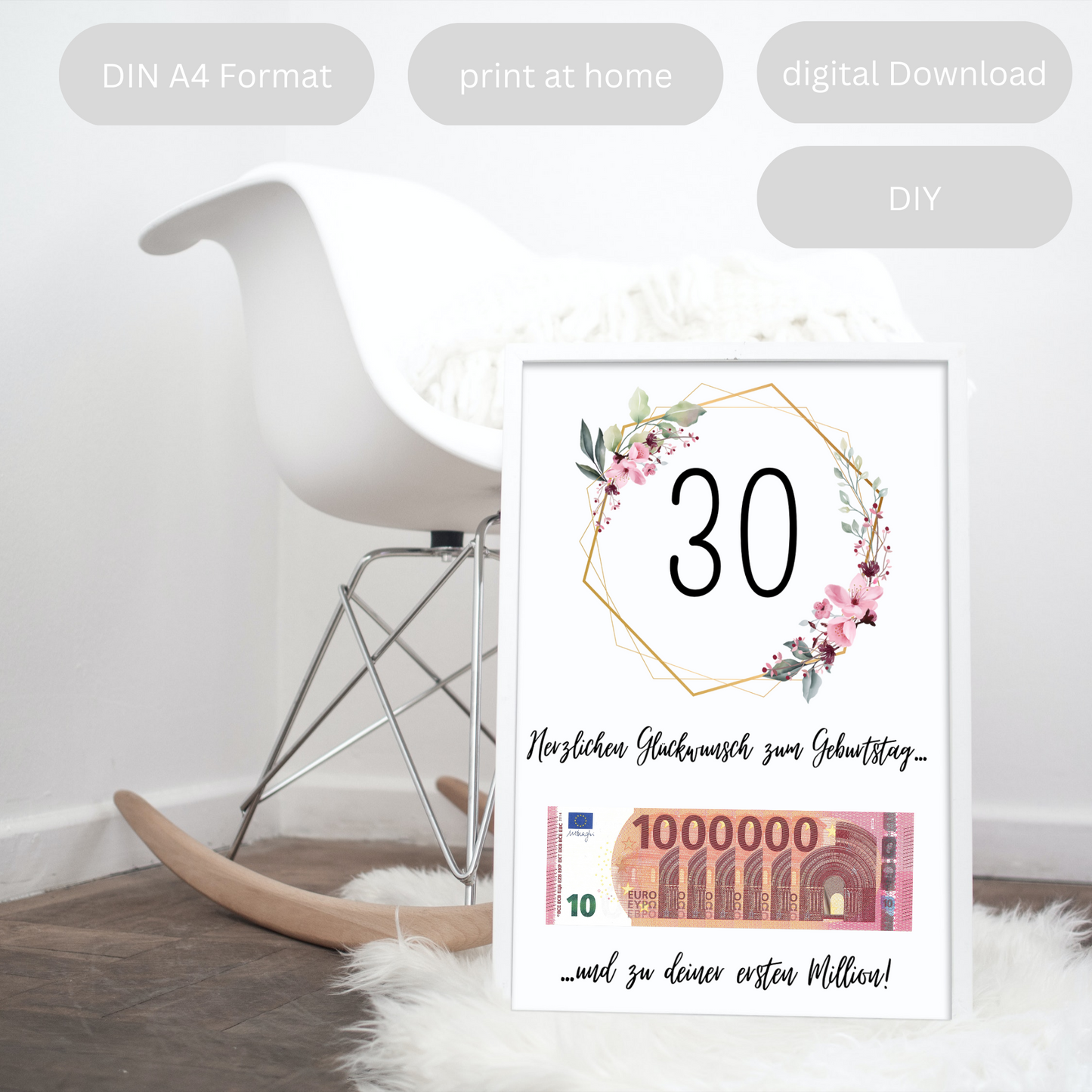 Geschenkidee 30. Geburtstag Erste Million zum Downloaden