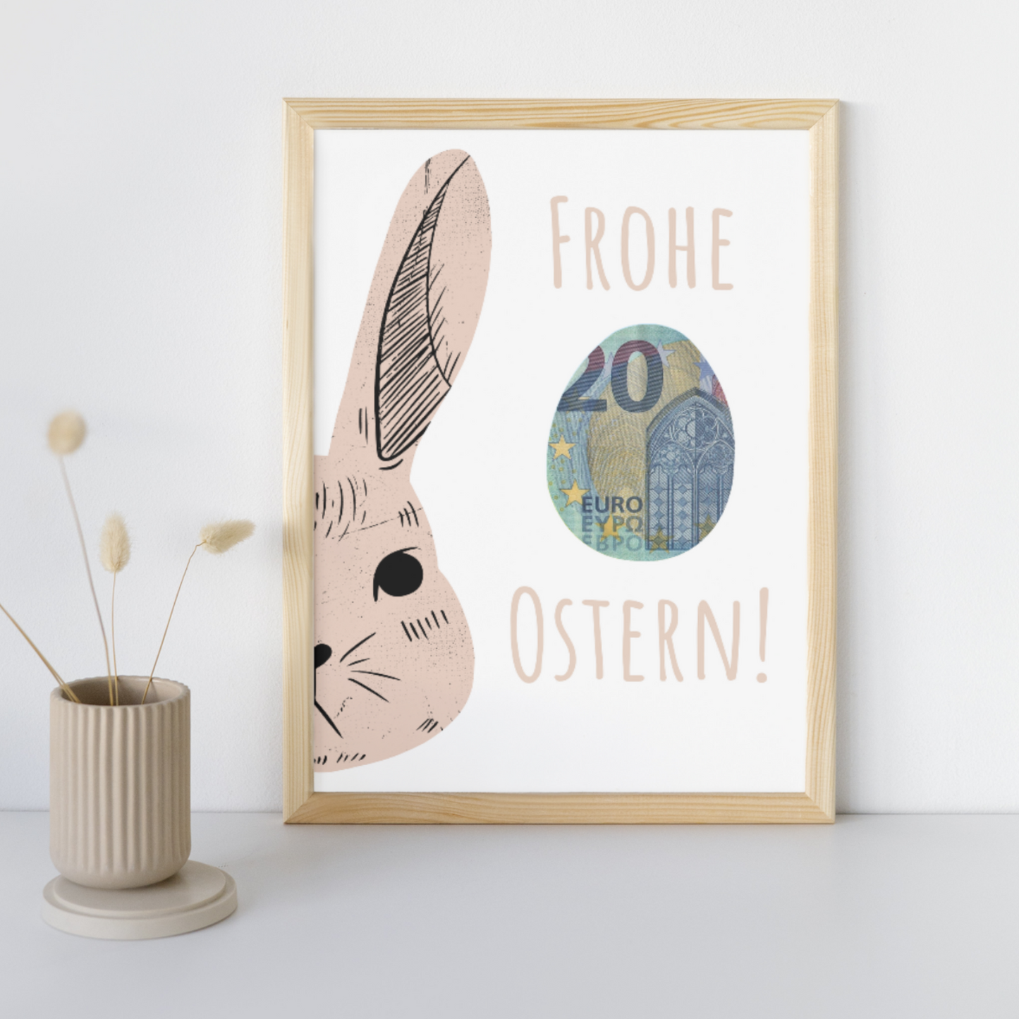 Ostergeschenk zum Ausdrucken, Frohe Ostern, Geldgeschenk, PDF