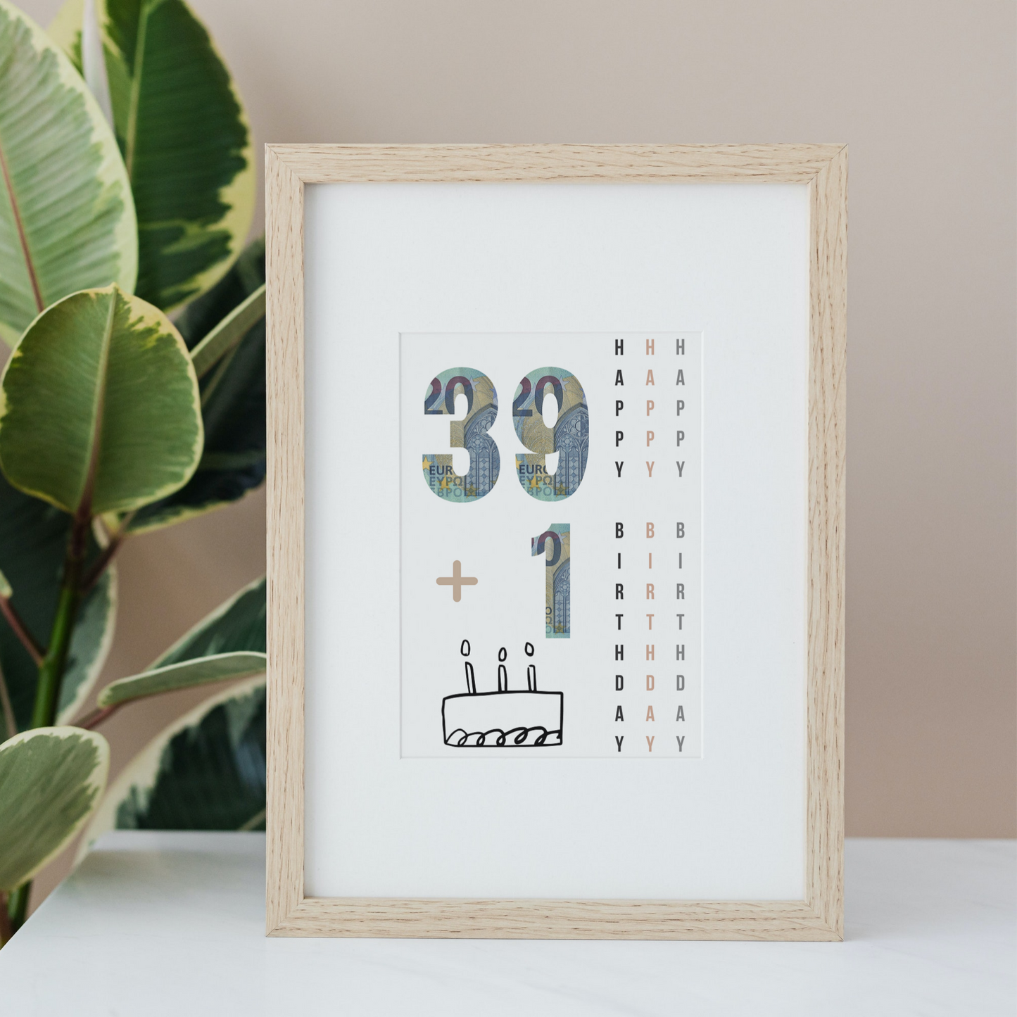 Geschenkidee 40. Geburtstag 39 plus 1 zum Downloaden