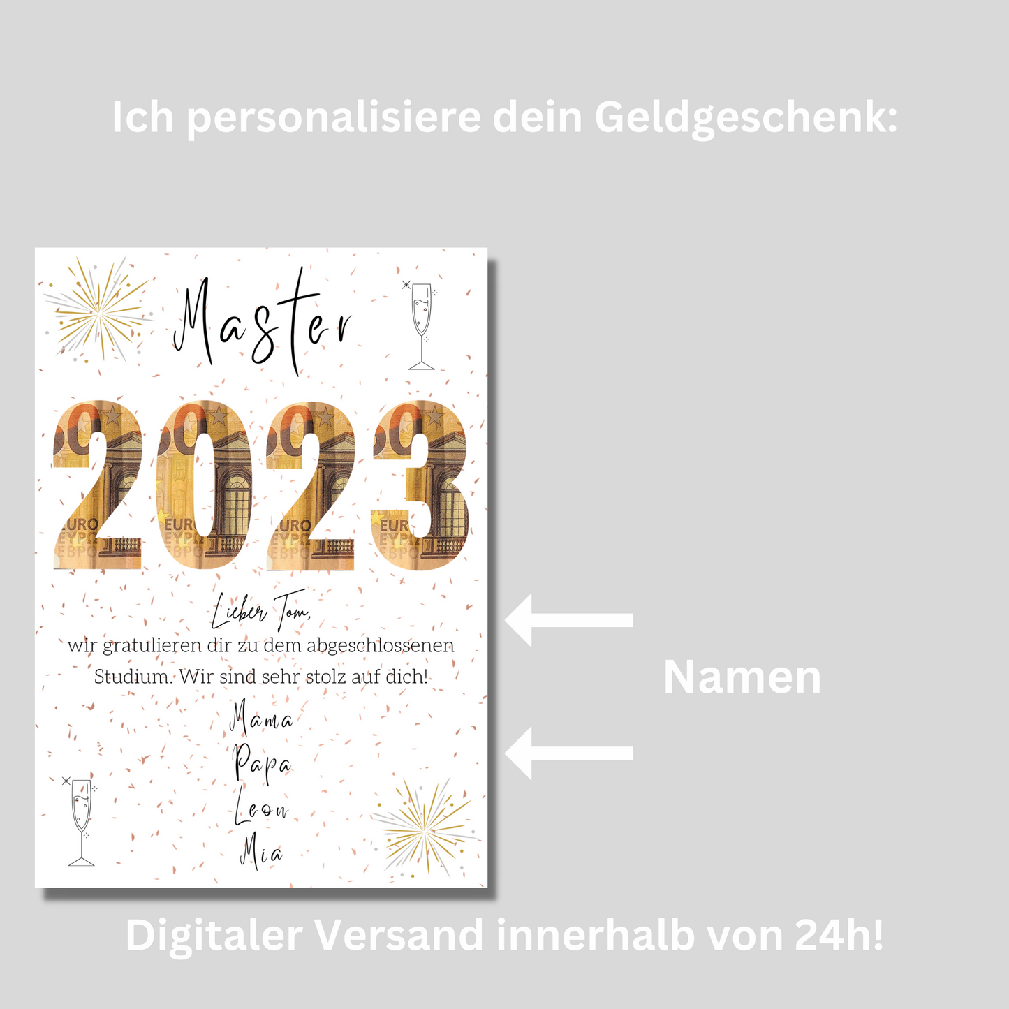 Geschenkidee Master personalisert Abschlussgeschenk Prüfung