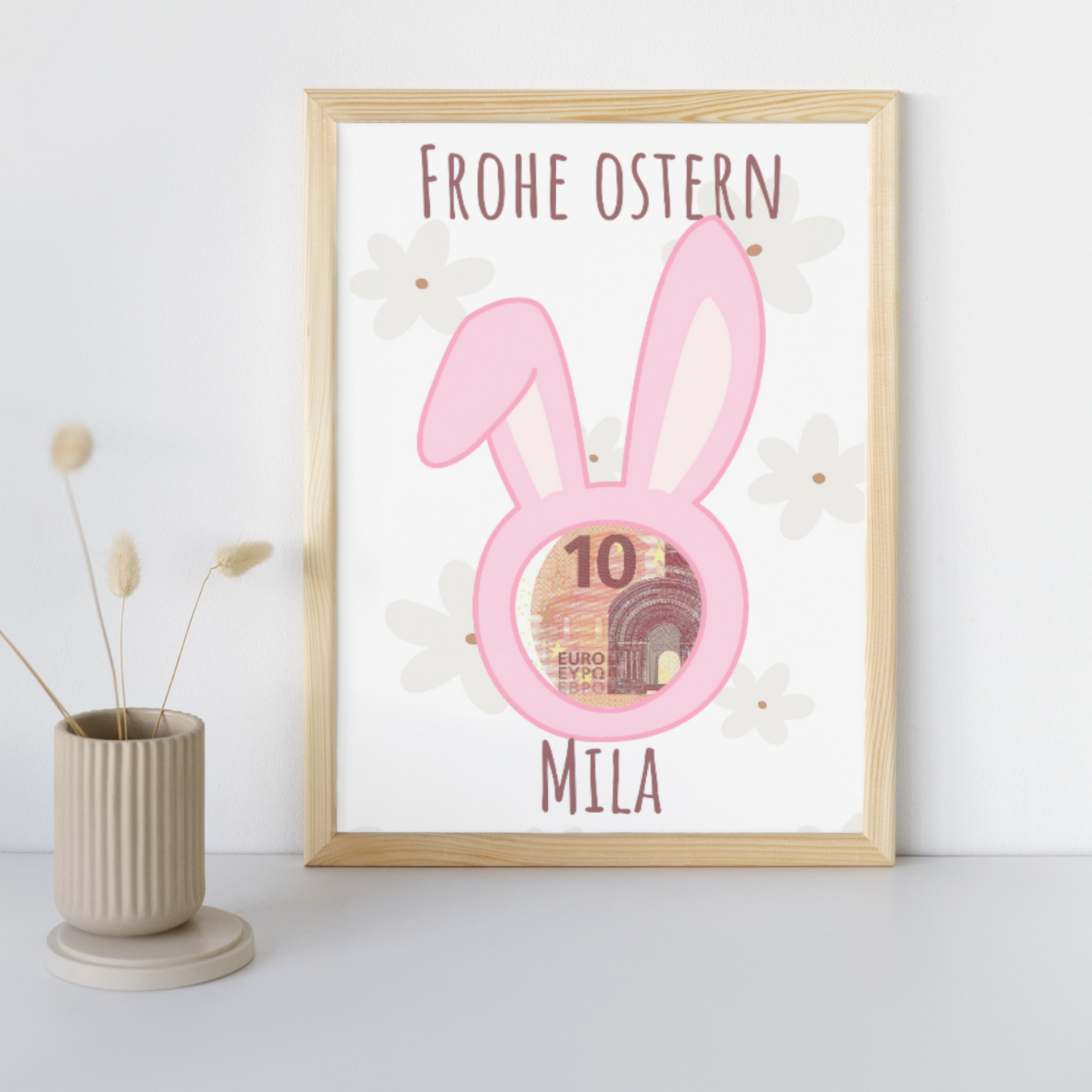 Ostergeschenk zum Ausdrucken, personalisiert, Frohe Ostern, Geldgeschenk, PDF, 3