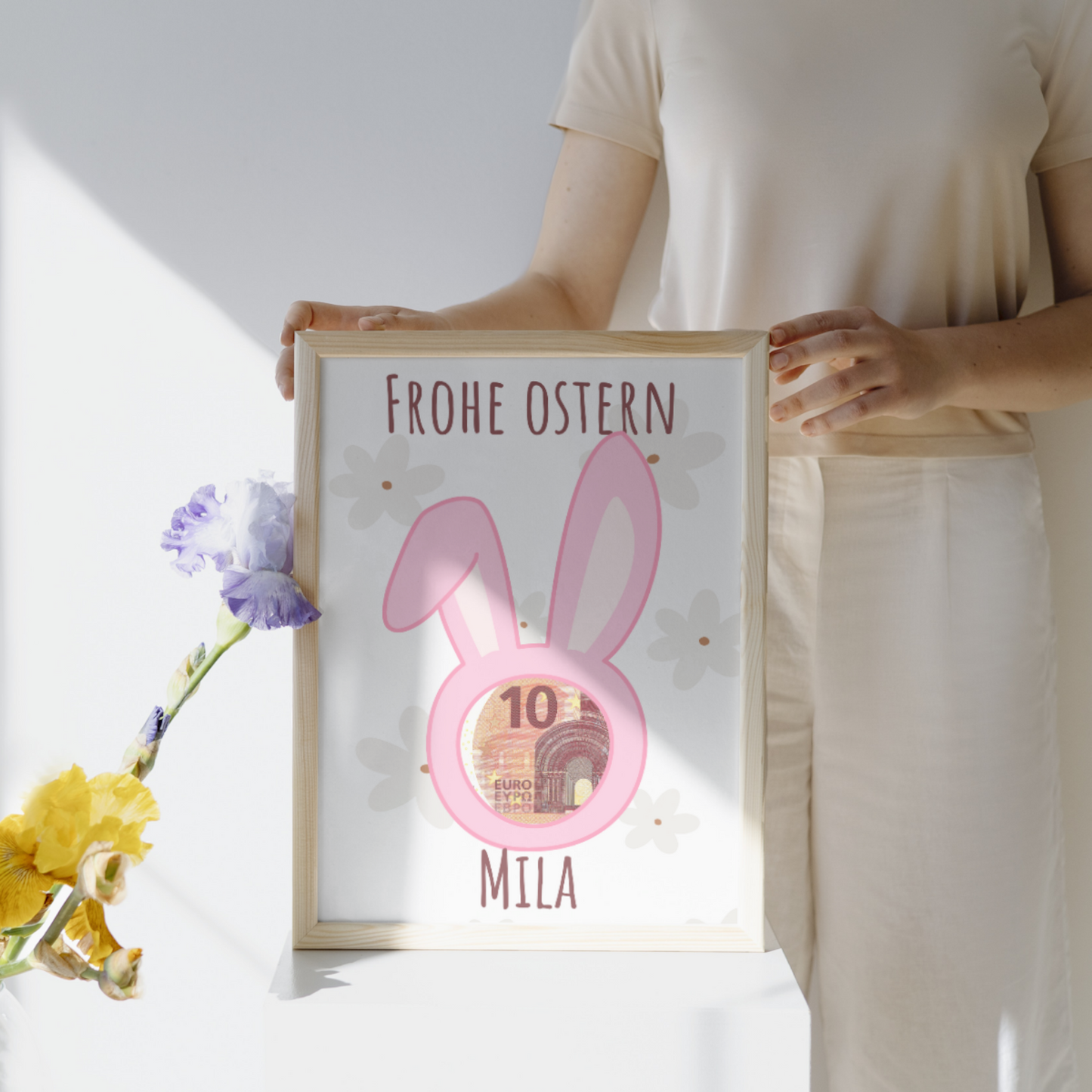Ostergeschenk zum Ausdrucken, personalisiert, Frohe Ostern, Geldgeschenk, PDF, 3
