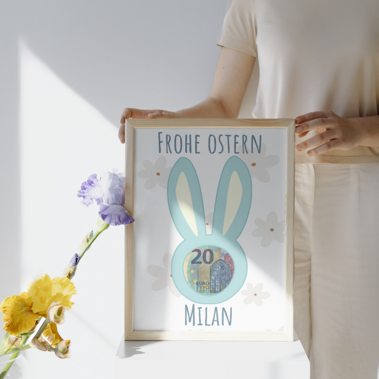 Ostergeschenk zum Ausdrucken, personalisiert, Frohe Ostern, Geldgeschenk, PDF, 4