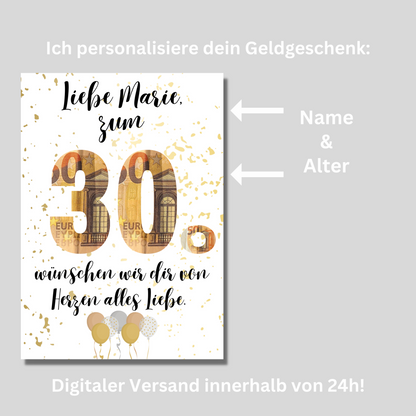 personalisierte Geschenkidee für den Geburtstag 20 30 40 50 60 70 80 Geschenk