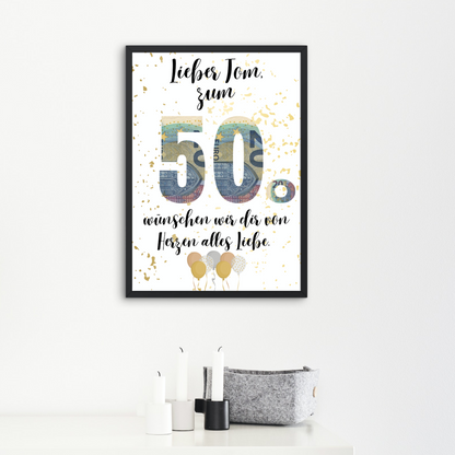 personalisierte Geschenkidee für den Geburtstag 20 30 40 50 60 70 80 Geschenk