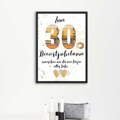 Geschenkidee 30 Jahre Dienstjubiläum zum Downloaden
