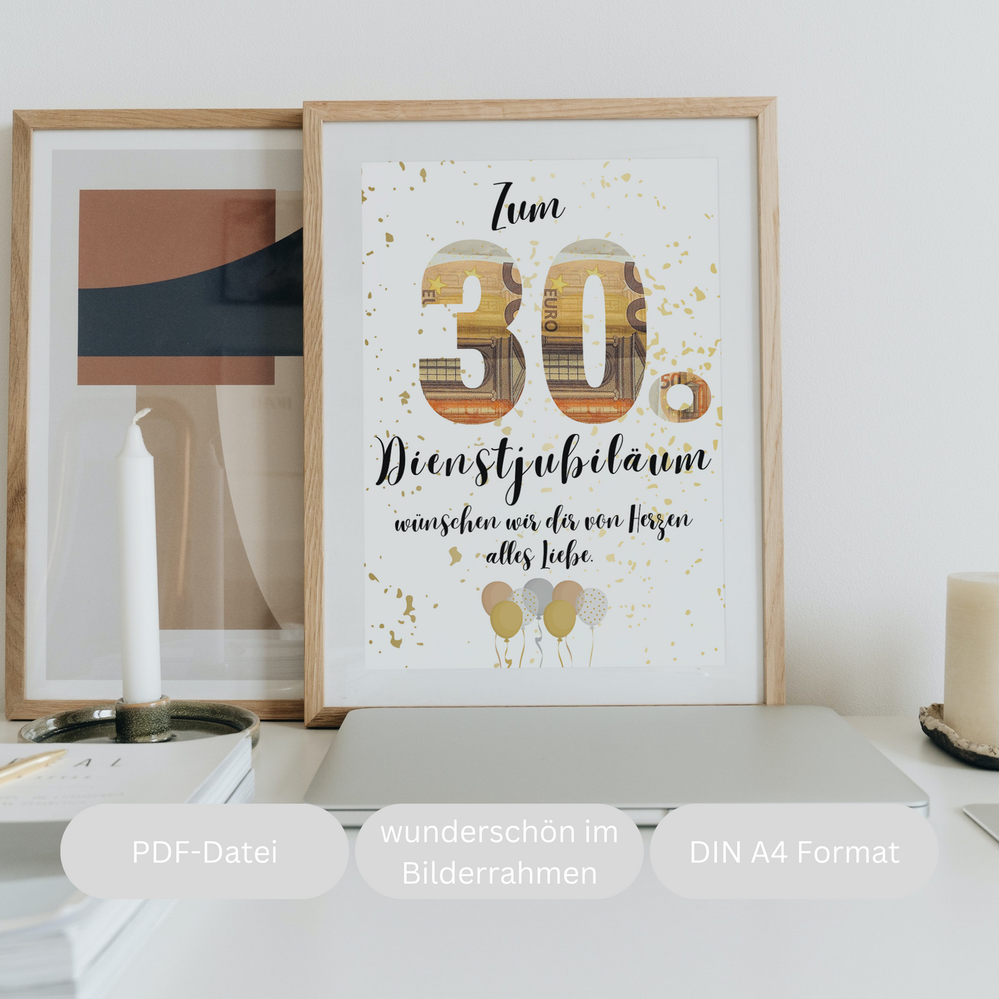 Geschenkidee 30 Jahre Dienstjubiläum zum Downloaden PTDesign