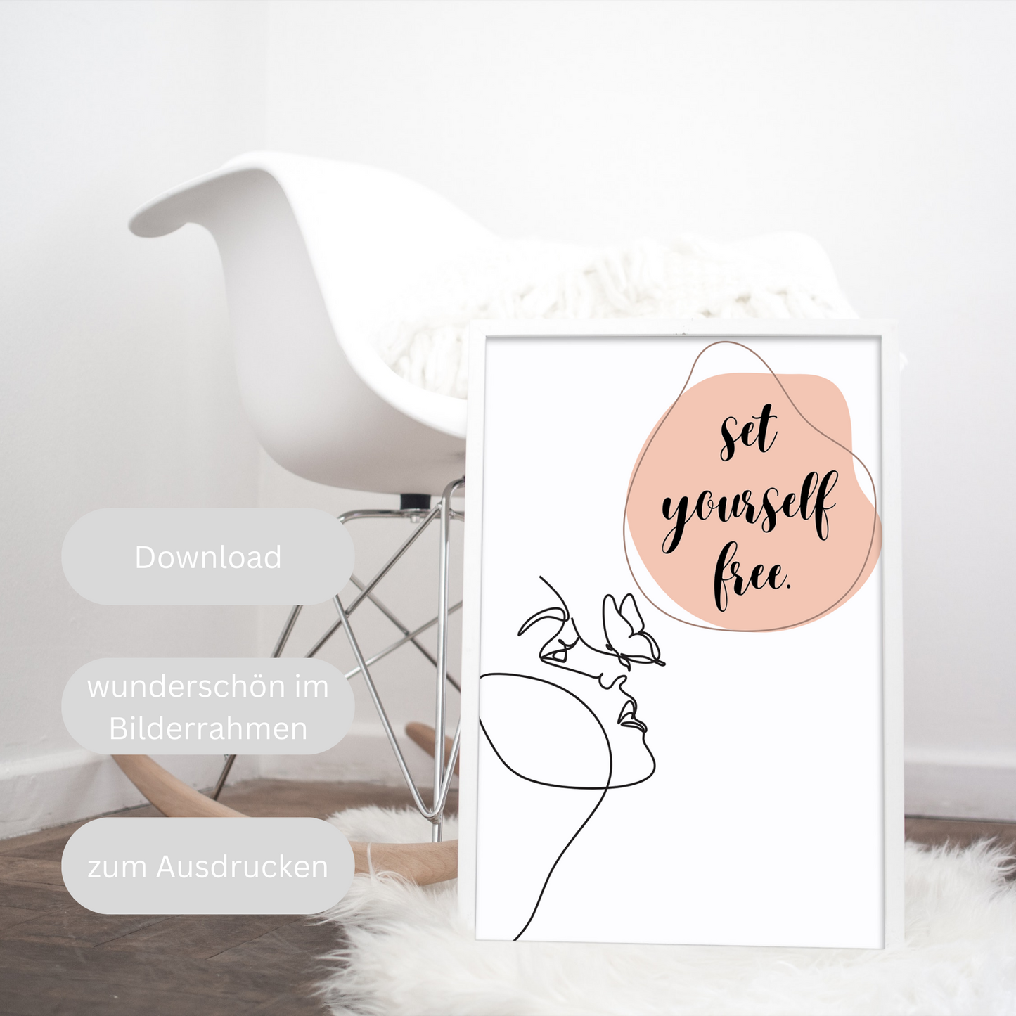 Set yourself free, minimalistisches Poster zum Download