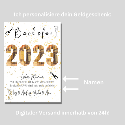 Geschenkidee Bachelor personalisert Abschlussgeschenk Prüfung zum Downloaden