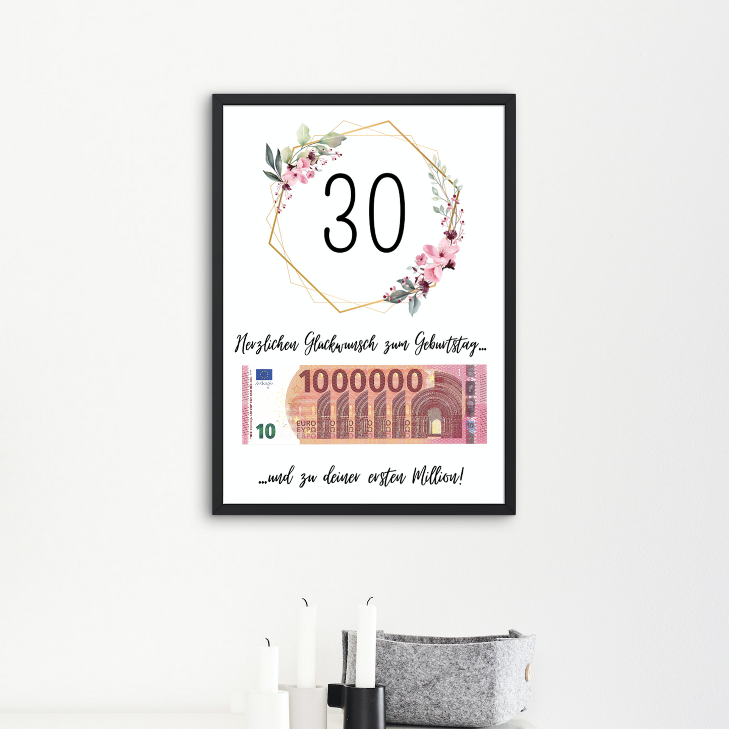 Geschenkidee 30. Geburtstag Erste Million zum Downloaden