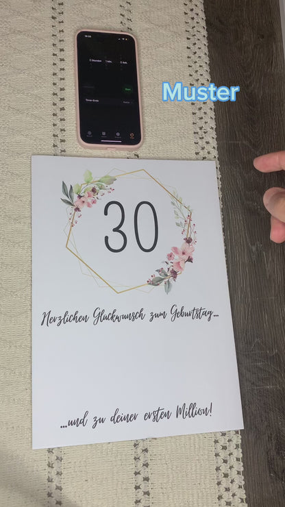 Geschenkidee 30. Geburtstag Erste Million zum Downloaden